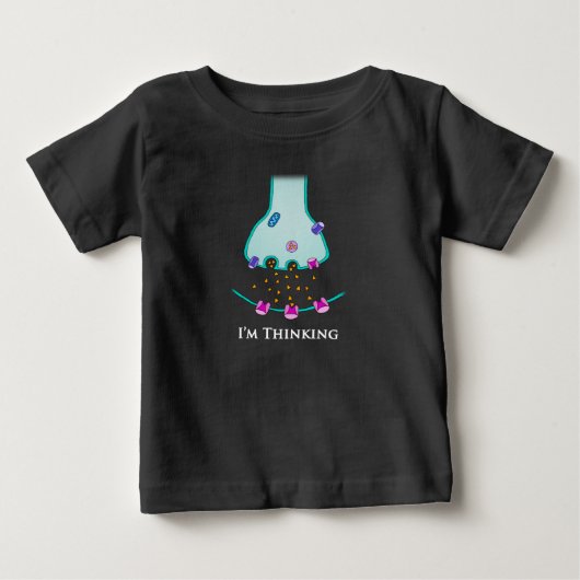思考するニューロンシナプス ベビーTシャツ (正面)