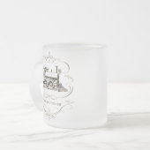 思考のヴィンテージの列車 フロストグラスマグカップ (正面左)