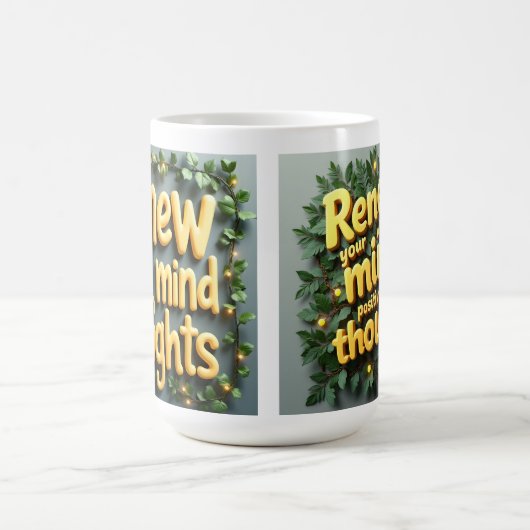 思考の壁Aで心を感動的更新 コーヒーマグカップ (中央)