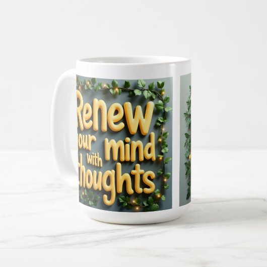 思考の壁Aで心を感動的更新 コーヒーマグカップ (正面左)