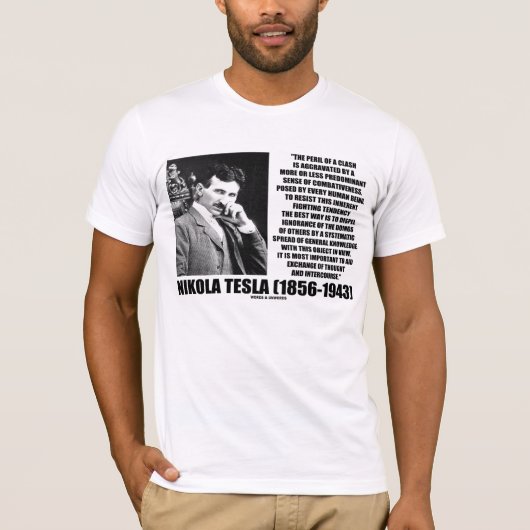 思考の引用文のニコラ・テスラ交換 Tシャツ (正面)