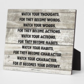 思考の運命やる気を起こさせる フォトプラーク (側面)