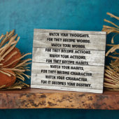 思考の運命やる気を起こさせる フォトプラーク (側面)