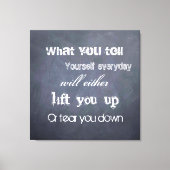 思考は人生を変えることができる – 黒板引用文壁 キャンバスプリント (正面)