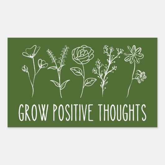 思考を前向き美的にする 長方形シール (正面)