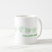 思考を前向き育てる花ミニマルかわいい コーヒーマグカップ (正面右)