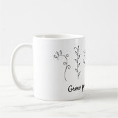 思考を前向き育てる花ミニマルかわいい コーヒーマグカップ (左)