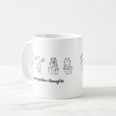 思考を前向き育てる花ミニマルかわいい コーヒーマグカップ (正面左)