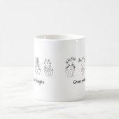 思考を前向き育てる花ミニマルかわいい コーヒーマグカップ (中央)