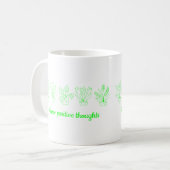 思考を前向き育てる花ミニマルかわいい コーヒーマグカップ (正面左)