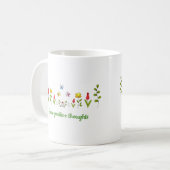 思考を前向き育てる花ミニマルかわいい コーヒーマグカップ (正面左)