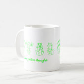 思考を前向き育てる花ミニマルかわいい コーヒーマグカップ (正面左)