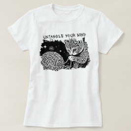 思考を解き放て - サイケデリックキャット Tシャツ