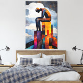 思考モダン者のキューバ人のビジョン キャンバスプリント (インサイチュ (寝室))