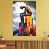 思考モダン者のキューバ人のビジョン キャンバスプリント (インサイチュ (リビング))