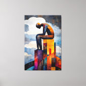 思考モダン者のキューバ人のビジョン キャンバスプリント (正面)