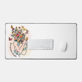 思考前向きの拡大。カスタマイズ可能 デスクマット (キーボード&マウス)