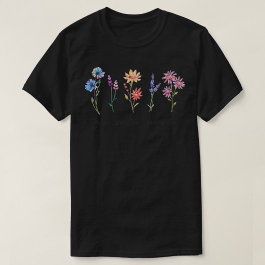 思考前向きの花 Tシャツ (デザイン正面)