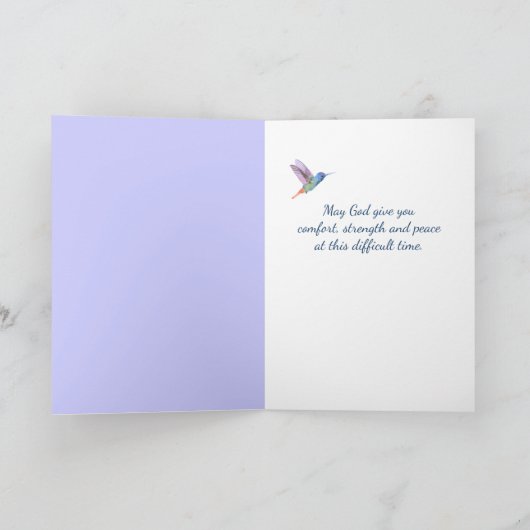 思考祈りの言葉悔やみや弔慰ビューティフルハミングバード カード (内部)