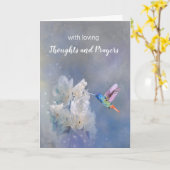 思考祈りの言葉悔やみや弔慰ビューティフルハミングバード カード (黄色い花)