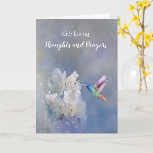 思考祈りの言葉悔やみや弔慰ビューティフルハミングバード カード (黄色い花)