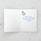 思考祈りの言葉時間の損失、山のブルーバード カード (内部)