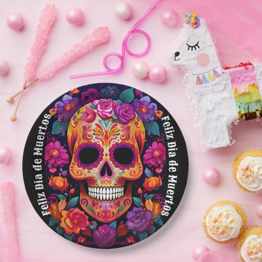 🌹思鮮やかい出:マリア・デ・ムエルトス・トリビュート🌹 ペーパープレート (パーティー)
