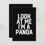 怠けおもしろい者パンダ私を見てパンダ サンキューカード (正面/裏面)