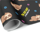 怠けすぎてやる気が出ない | 可愛い睡眠スローガンのテンプレート ラッピングペーパー (ロールコーナー)