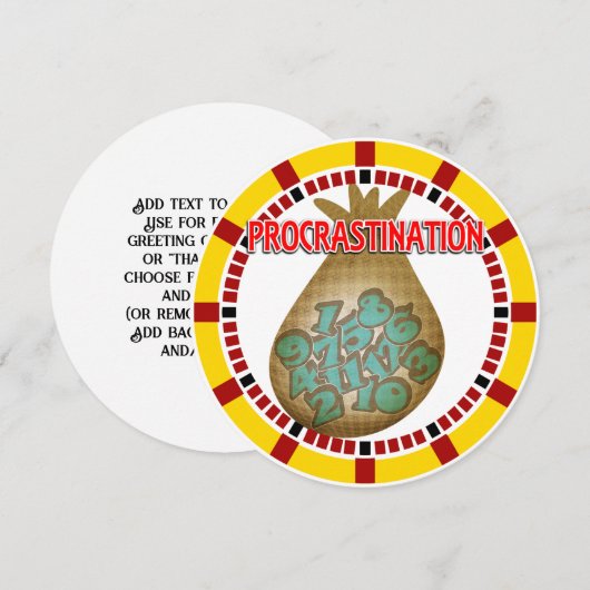 怠けは時の泥棒だ 招待状 (正面/裏面)