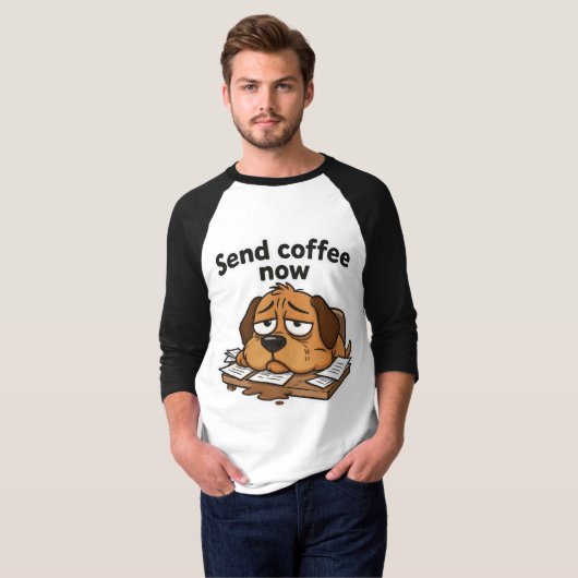 怠け犬ミーム カートゥーンTシャツ Tシャツ (正面フル)