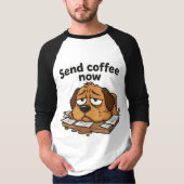 怠け犬ミーム カートゥーンTシャツ Tシャツ (正面)