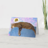 怠け猫とチーズバーガー誕生日 カード (正面)