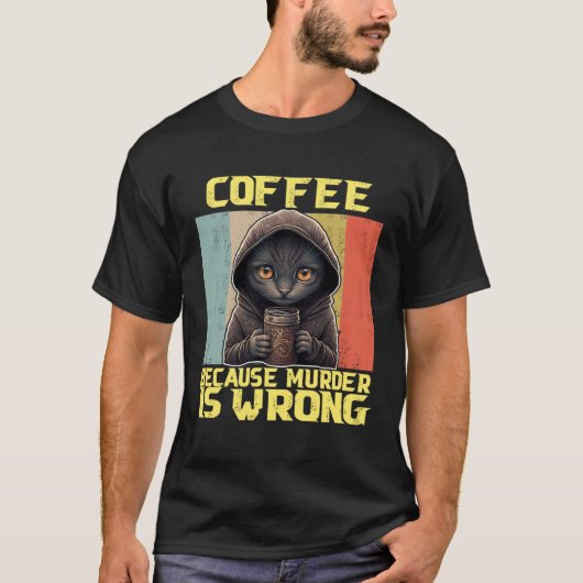怠け猫コーヒーだってだめに決まってる子猫 1 Tシャツ (正面)