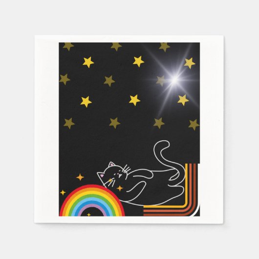 怠け猫 スタンダードカクテルナプキン (正面)