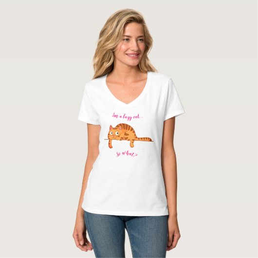 怠け猫 Tシャツ (正面フル)