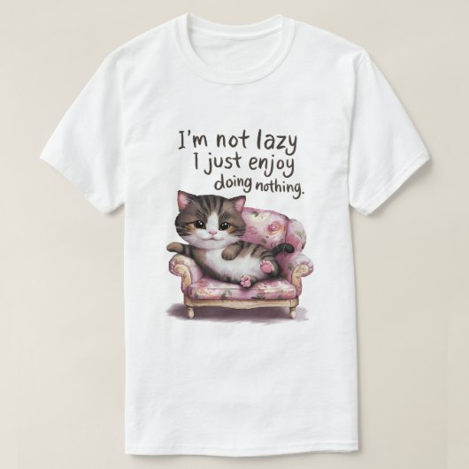 怠け猫 Tシャツ (デザイン正面)