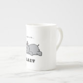 怠け生まれる ボーンチャイナマグカップ (正面右)