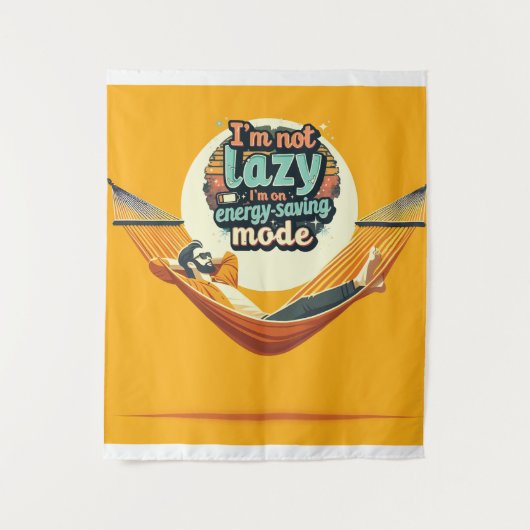 怠け者おもしろいへの贈り物デザイン タペストリー (正面)