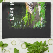 怠け者がシベリア虎を起こす キッチンタオル (折り畳み)