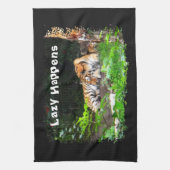 怠け者がシベリア虎を起こす キッチンタオル (縦)