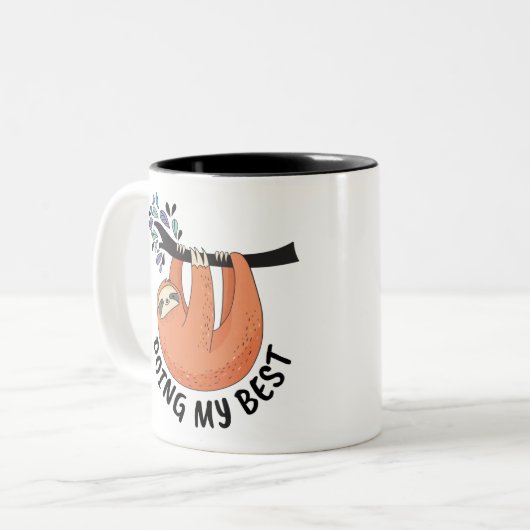 怠け者が私を最高のする ツートーンマグカップ (正面左)