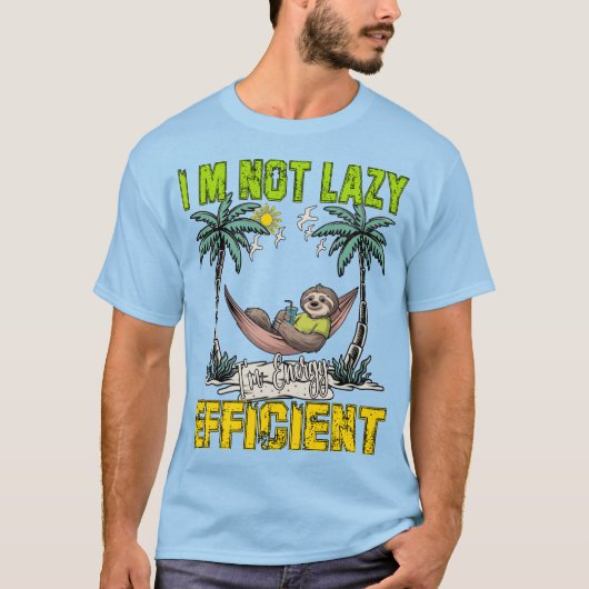 怠け者じゃない、効率主義なナマケモノのハンモック Tシャツ (正面)
