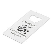 怠け者のおもしろいパンダ クレジットカード栓抜き (正面アングル)