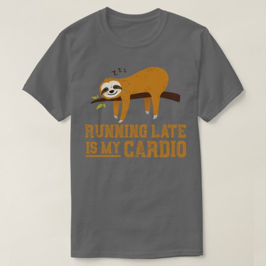 怠け者のおもしろい動物のギフト眠る Tシャツ (デザイン正面)