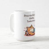 怠け者のための猫のモチベーショングッズ - Procrastinators Uni コーヒーマグカップ (正面左)