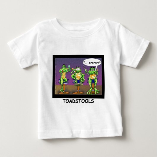 怠け者のカエル、別名毒キノコの面白いギフト&Tシャツ ベビーTシャツ (正面)