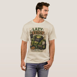 怠け者のカエル 省エネモード かわいいカエル ユーモア Tシャツ