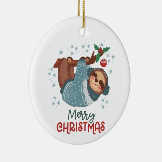 怠け者のスロスクリスマス セラミックオーナメント (右)