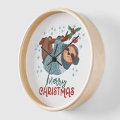 怠け者のスロスクリスマス 壁時計 (傾斜)